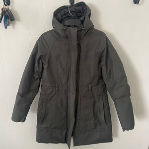 North Face Hyvent Down Parka Belted Womens Medium Missing Fur Trim & Belt